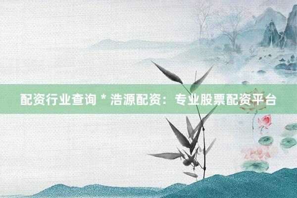 配資行業(yè)查詢 * 浩源配資：專業(yè)股票配資平臺